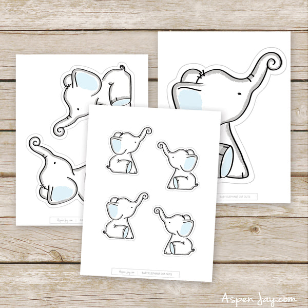 Blue Elephant Cut Outs