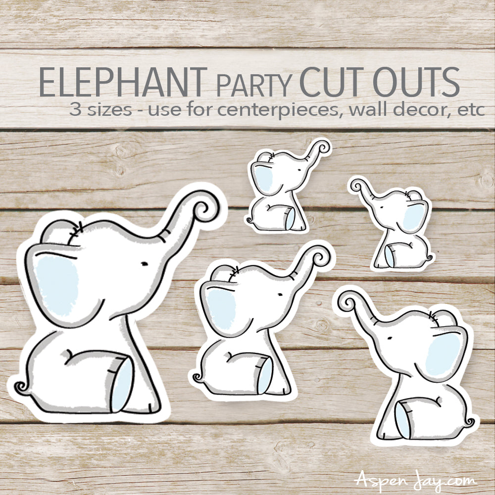 Blue Elephant Cut Outs