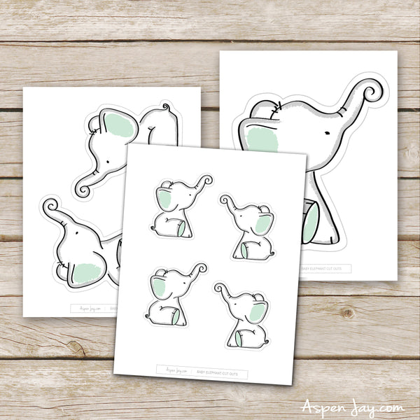 Green Elephant Cut Outs