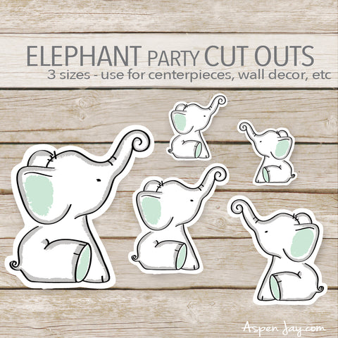Green Elephant Cut Outs