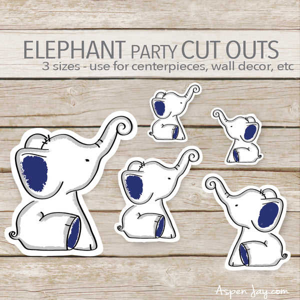 Navy Elephant Cut Outs