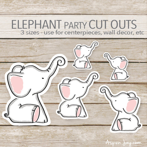 Pink Elephant Cut Outs