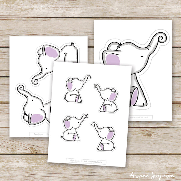 Purple Elephant Cut Outs