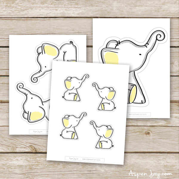 Yellow Elephant Cut Outs