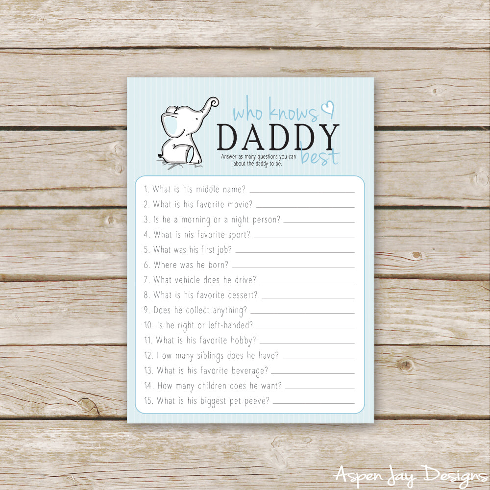 Blue Elephant Who Knows Daddy Best
