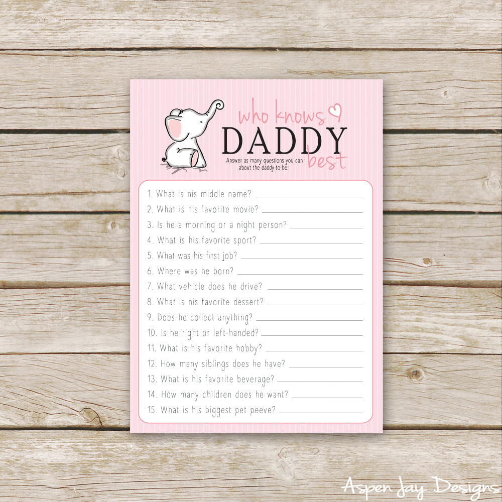 Pink Elephant Who Knows Daddy Best