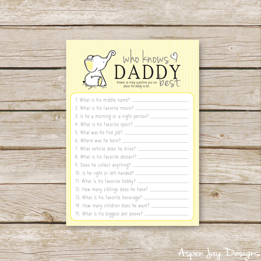 Yellow Elephant Who Knows Daddy Best