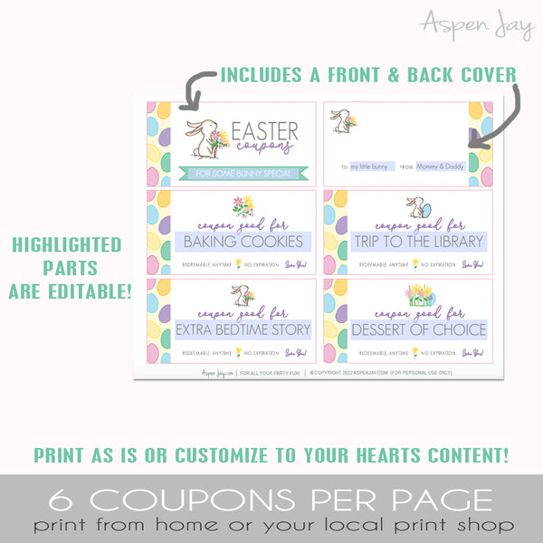 Editable Easter Coupons