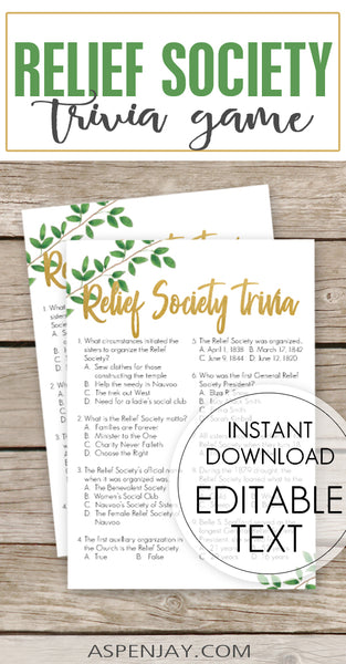 Relief Society Trivia