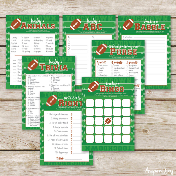 Football Baby Shower 7 Games Package