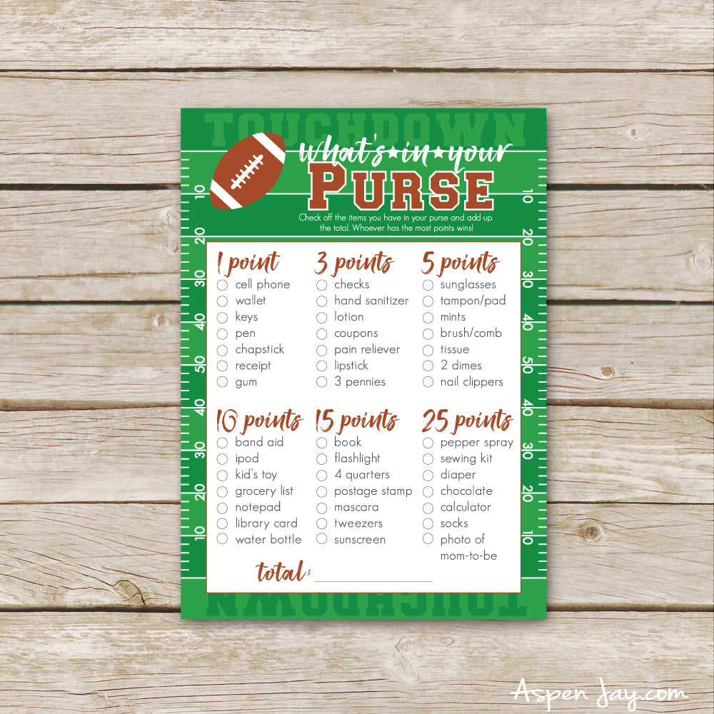Football Baby What's in your Purse