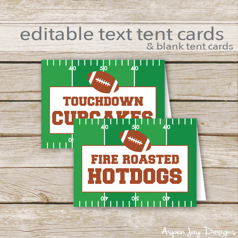 Editable Football Party Labels