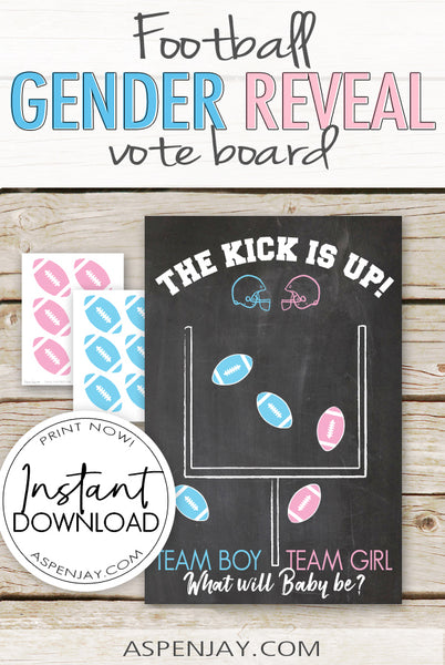 Football Gender Reveal Vote Board (NOT customizable)