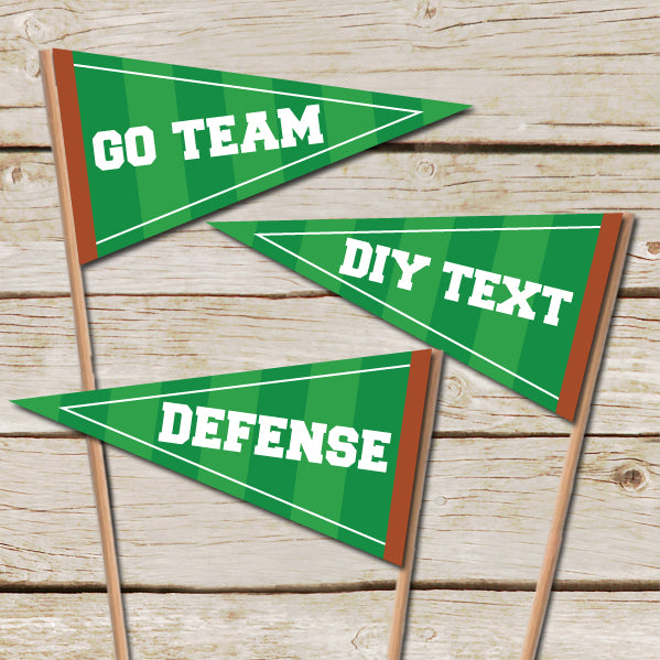 Editable Football Pennant Flags
