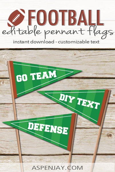 Editable Football Pennant Flags