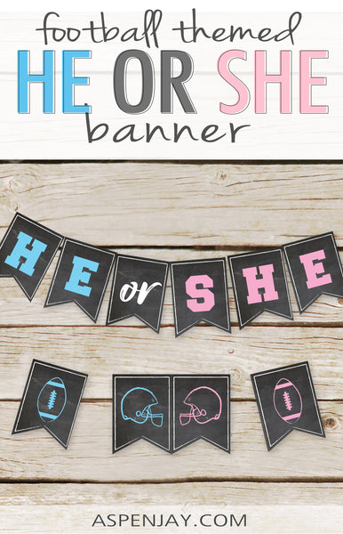 Football He or She Banner