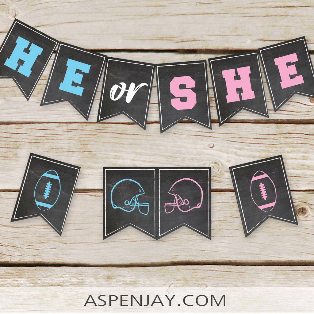 Football He or She Banner