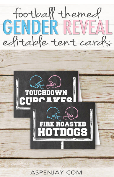 Editable Football Gender Reveal Labels