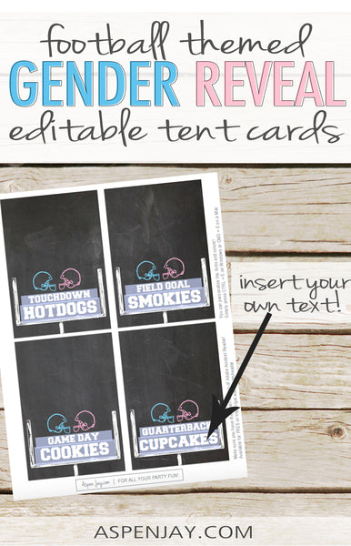 Editable Football Gender Reveal Labels