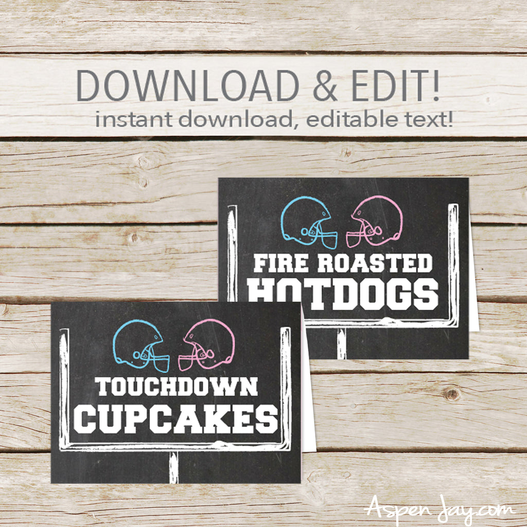 Editable Football Gender Reveal Labels