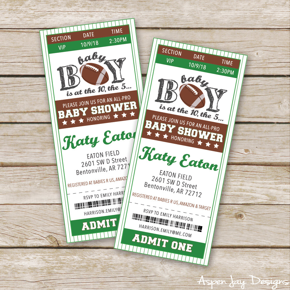 Football Baby Shower Invites