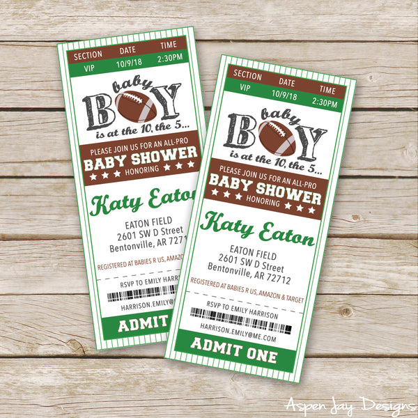 Football Baby Shower Invites