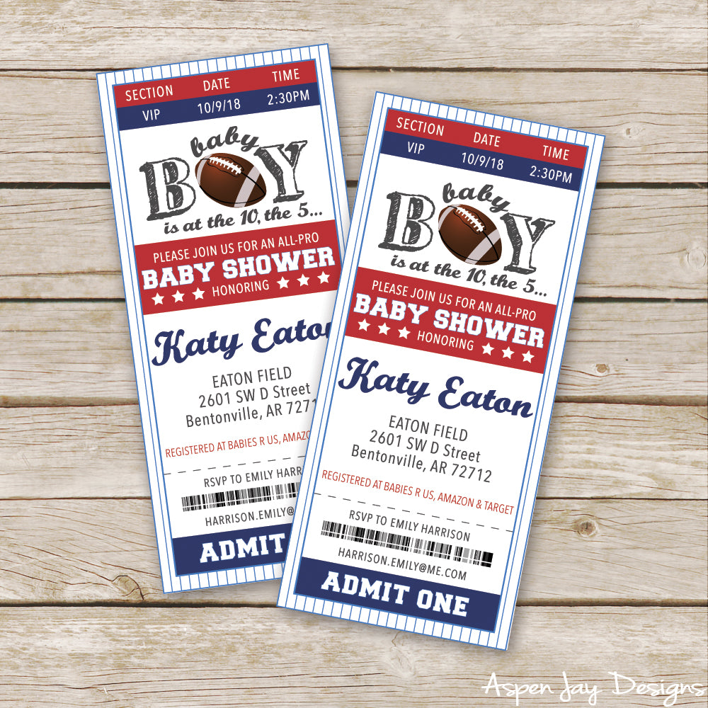Football Baby Shower Invites