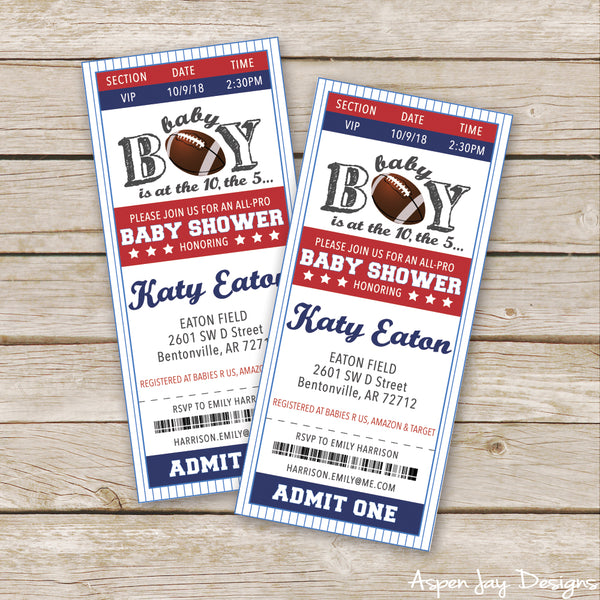 Football Baby Shower Invites
