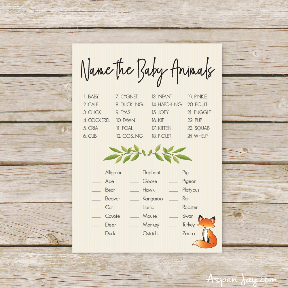 Fox Baby Animal Names