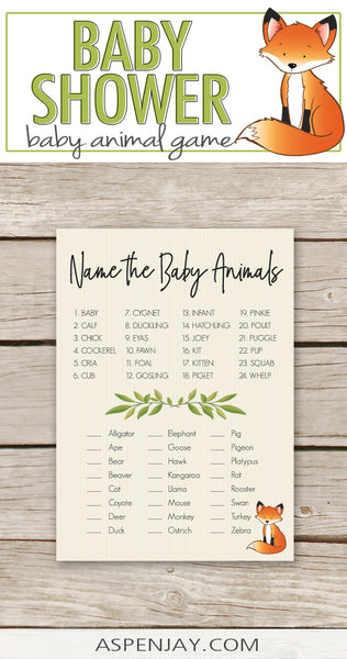 Fox Baby Animal Names