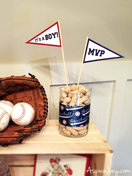 Editable Baseball Pennant Flags