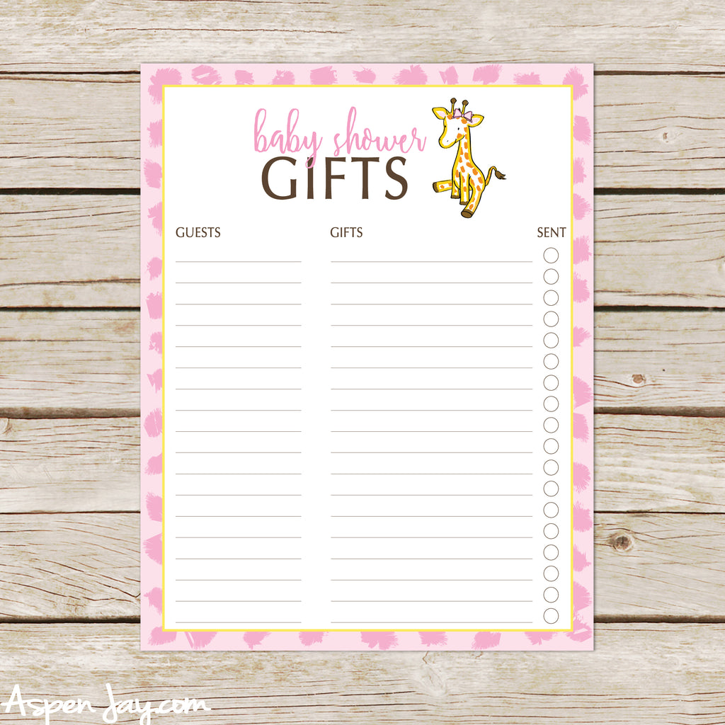 Giraffe Gift List