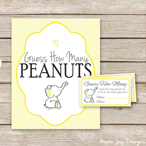 Yellow Elephant Peanut Guessing Game