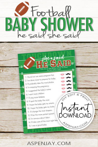 Football He Said She Said - editable text