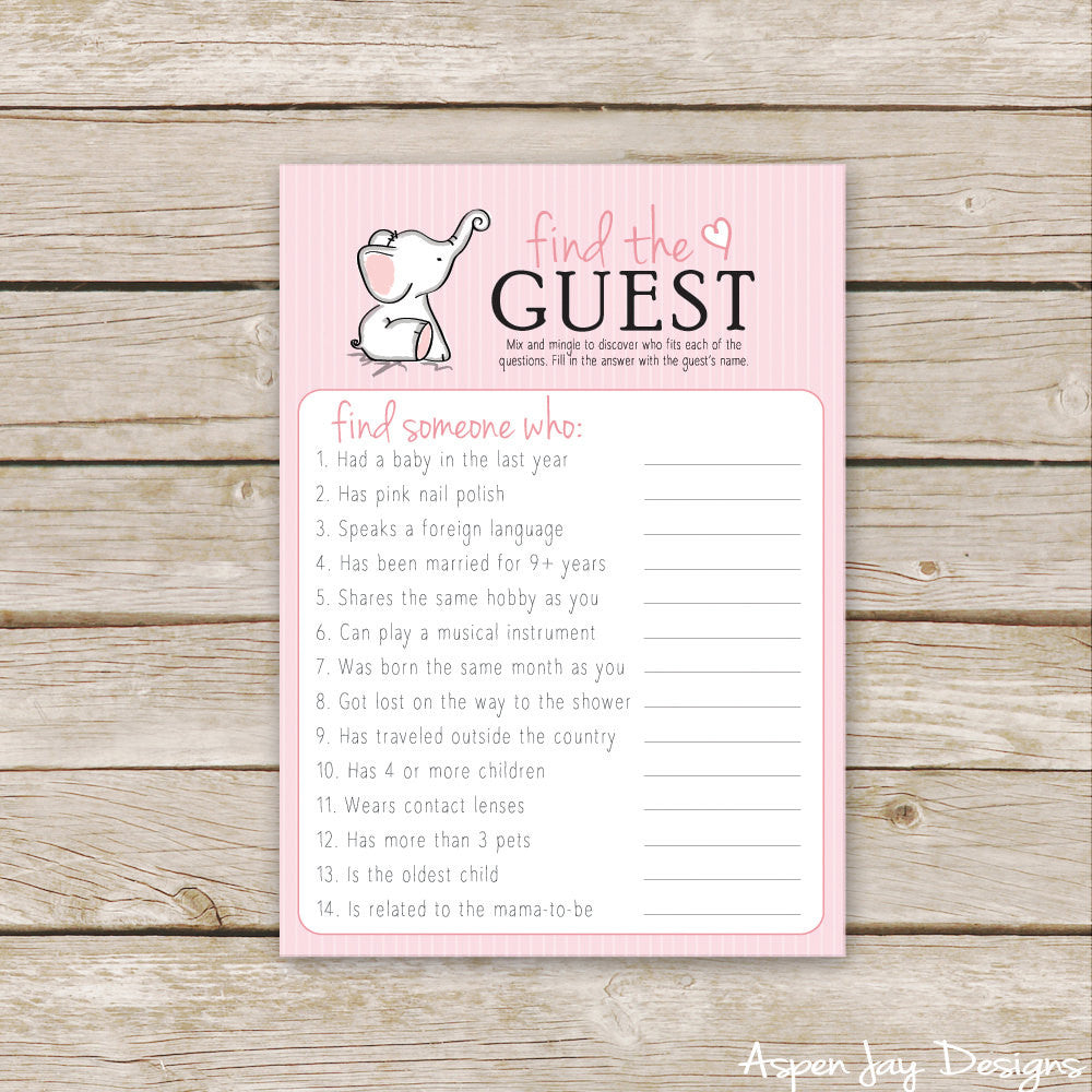 Pink Elephant Find the Guest