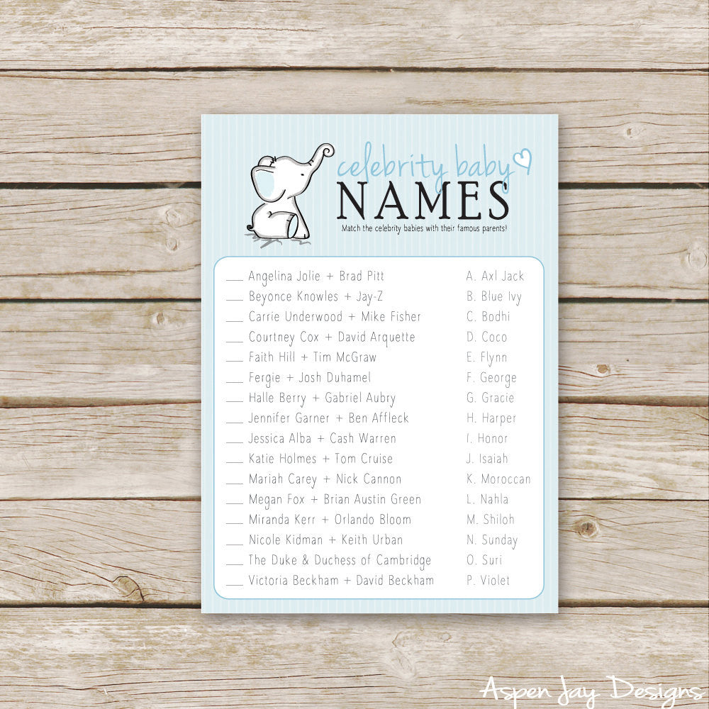 Blue Elephant Celebrity Baby