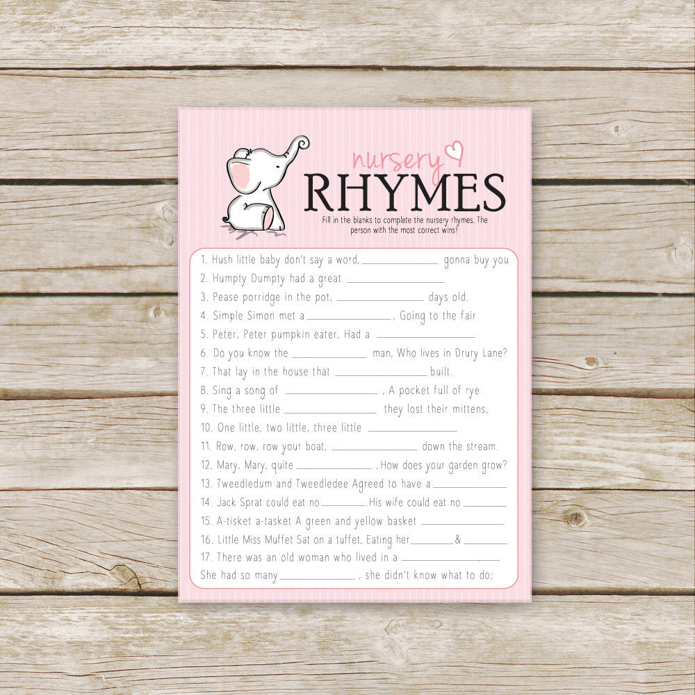 Pink Elephant Nursery Rhymes