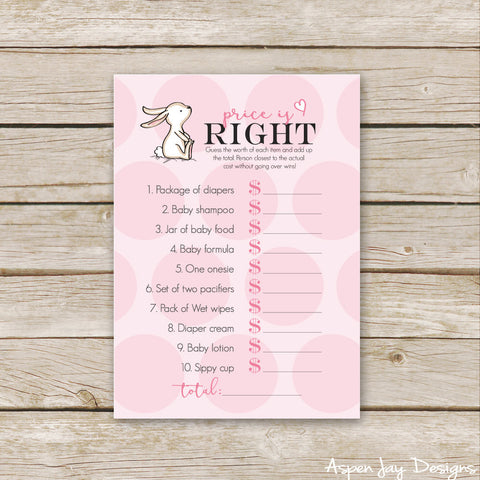 Pink Bunny Baby Price is Right