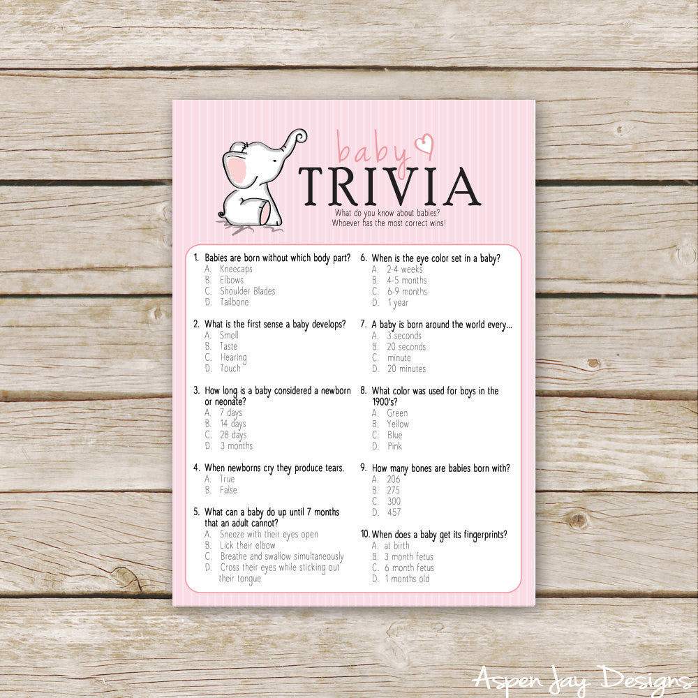 Pink Elephant Baby Trivia