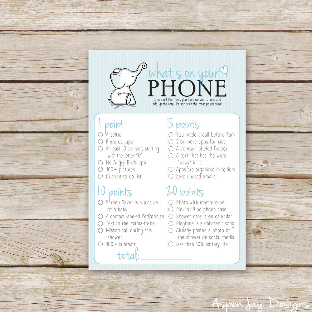 Blue Elephant What's on your Phone