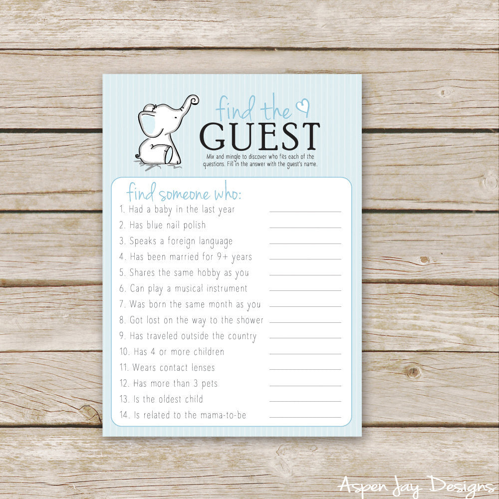Blue Elephant Find the Guest