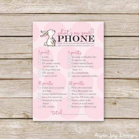 Pink Bunny What's on your Phone
