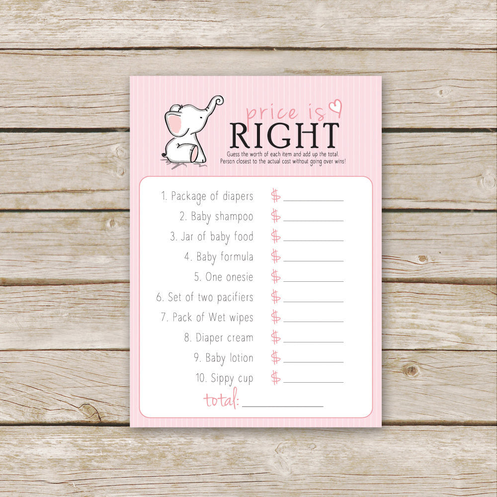 Pink Elephant Baby Price is Right