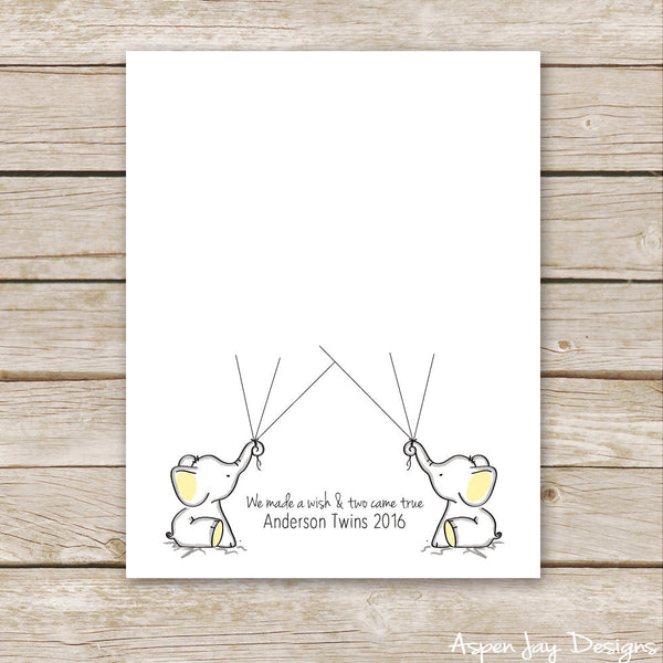 TWIN Yellow Elephant Guest Book