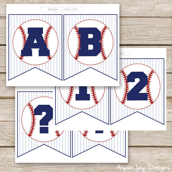 Baseball Banner - ALL Letters & Numbers