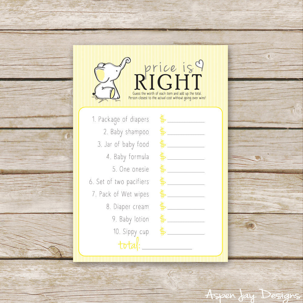 Yellow Elephant Baby Price is Right