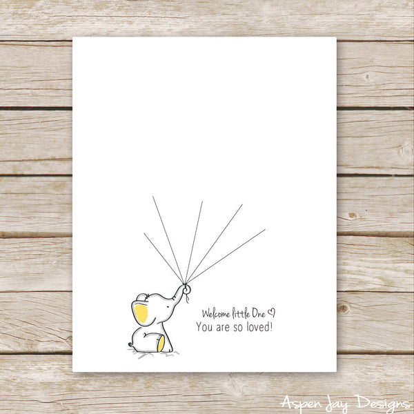 Mustard Yellow Elephant Guest Book
