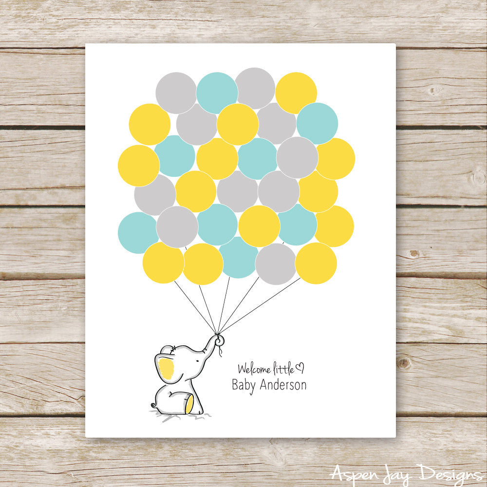 Mustard Yellow Elephant Guest Book