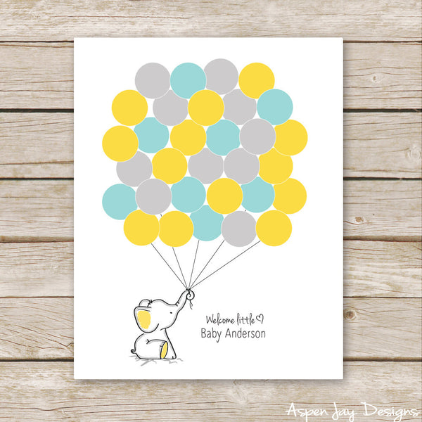 Mustard Yellow Elephant Guest Book