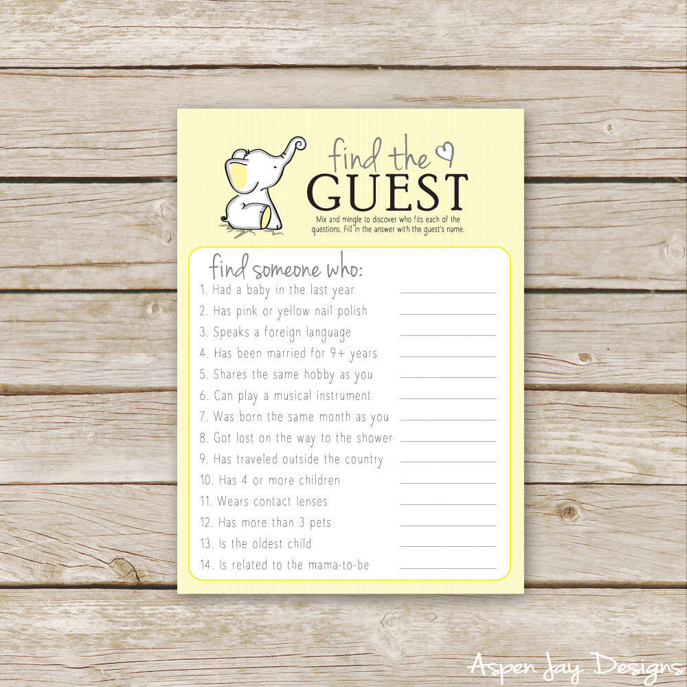 Yellow Elephant Find the Guest